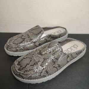 Hey Dude Gray Snake Print Flats
